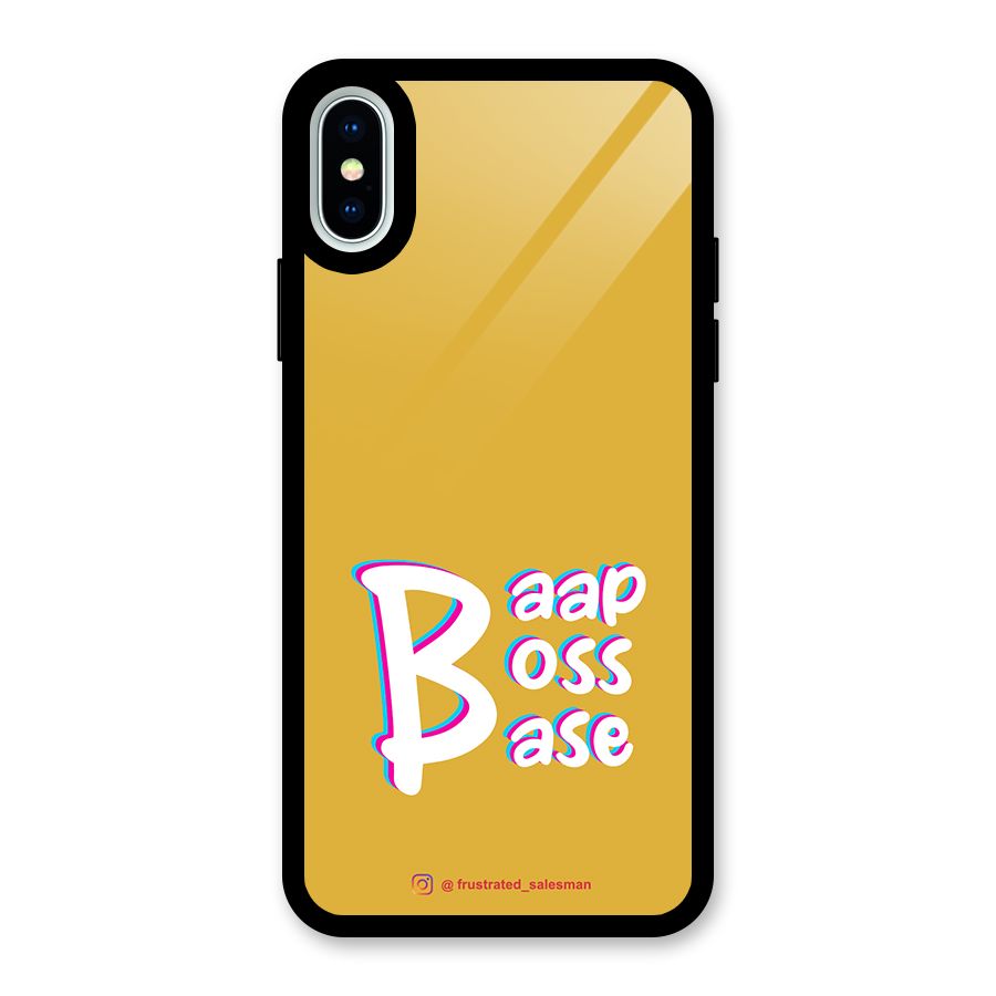Baap Boss Base Mustard Yellow Glass Back Case for iPhone XS