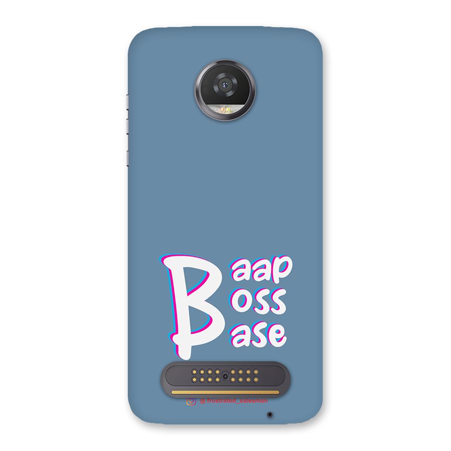 Baap Boss Base SteelBlue Back Case for Moto Z2 Play
