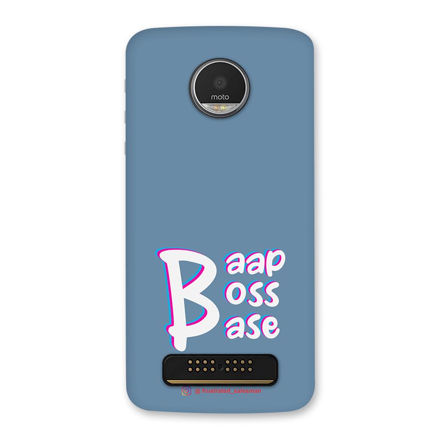 Baap Boss Base SteelBlue Back Case for Moto Z Play