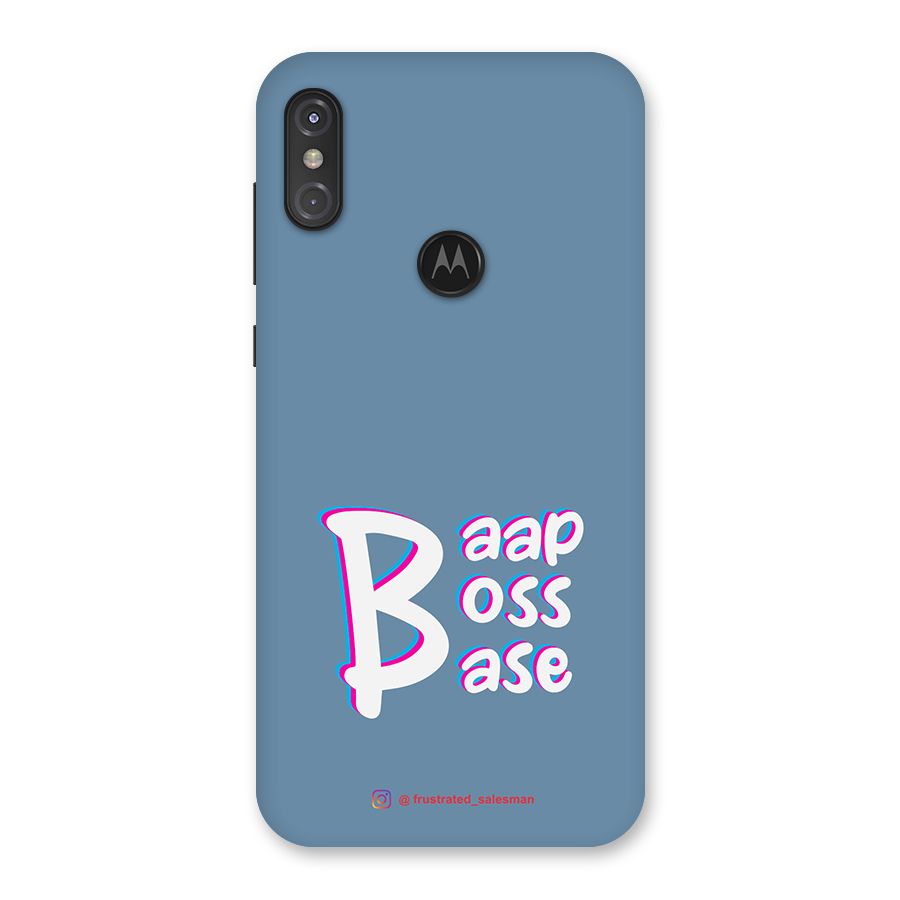 Baap Boss Base SteelBlue Back Case for Motorola One Power