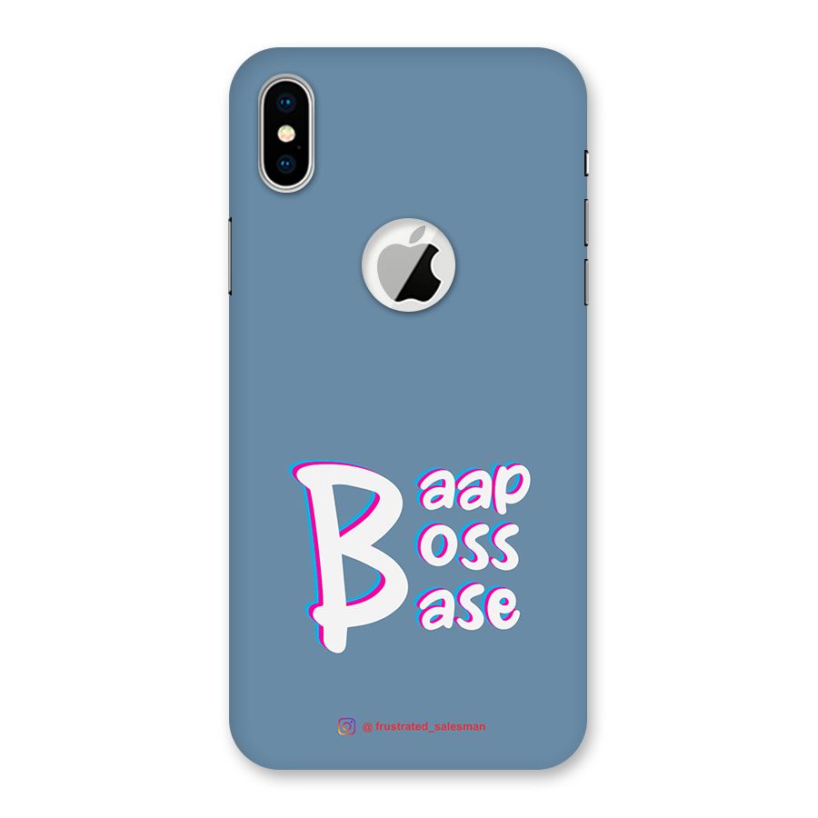 Baap Boss Base SteelBlue Back Case for iPhone XS Logo Cut