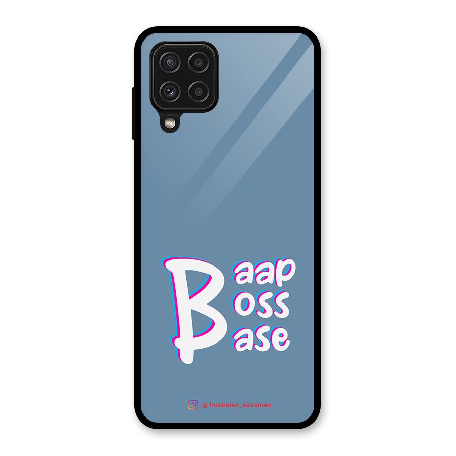 Baap Boss Base SteelBlue Glass Back Case for Galaxy A22 4G