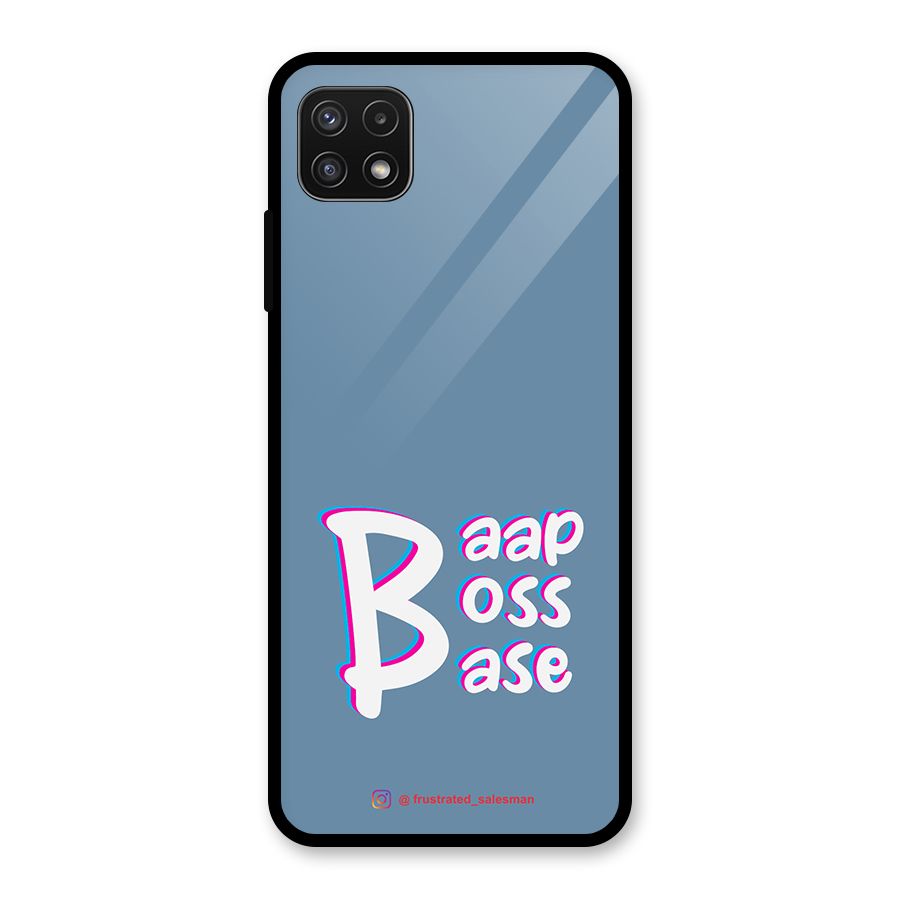 Baap Boss Base SteelBlue Glass Back Case for Galaxy A22 5G