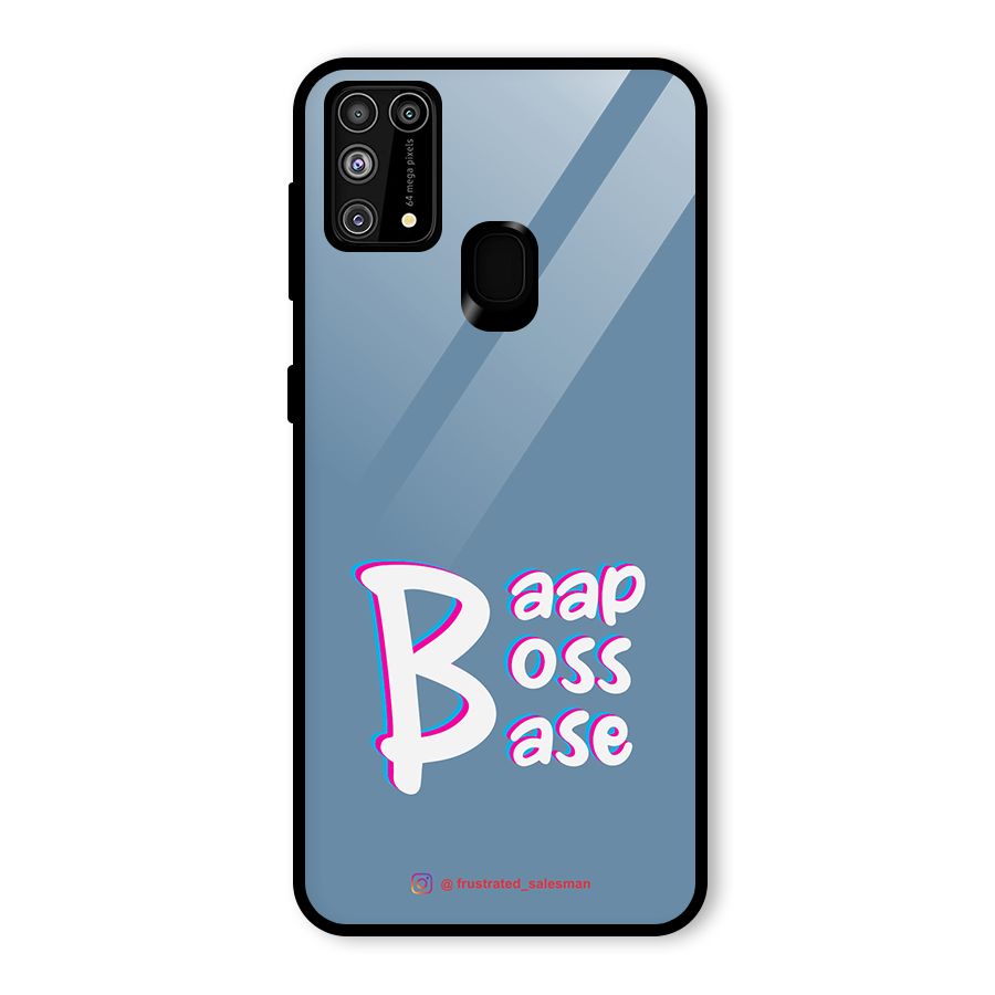 Baap Boss Base SteelBlue Glass Back Case for Galaxy M31