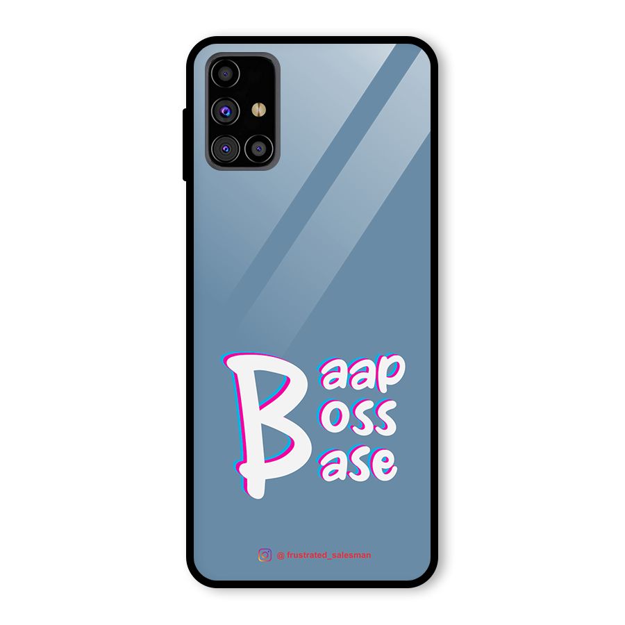 Baap Boss Base SteelBlue Glass Back Case for Galaxy M31s