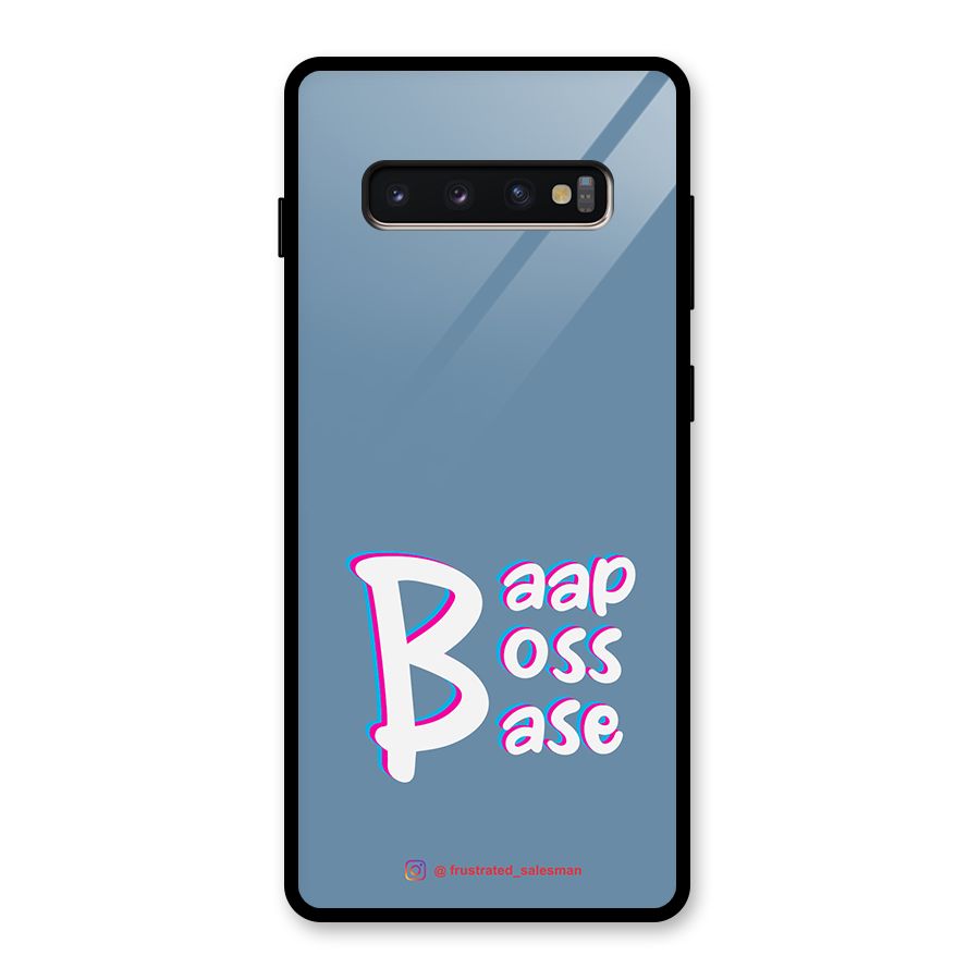 Baap Boss Base SteelBlue Glass Back Case for Galaxy S10 Plus