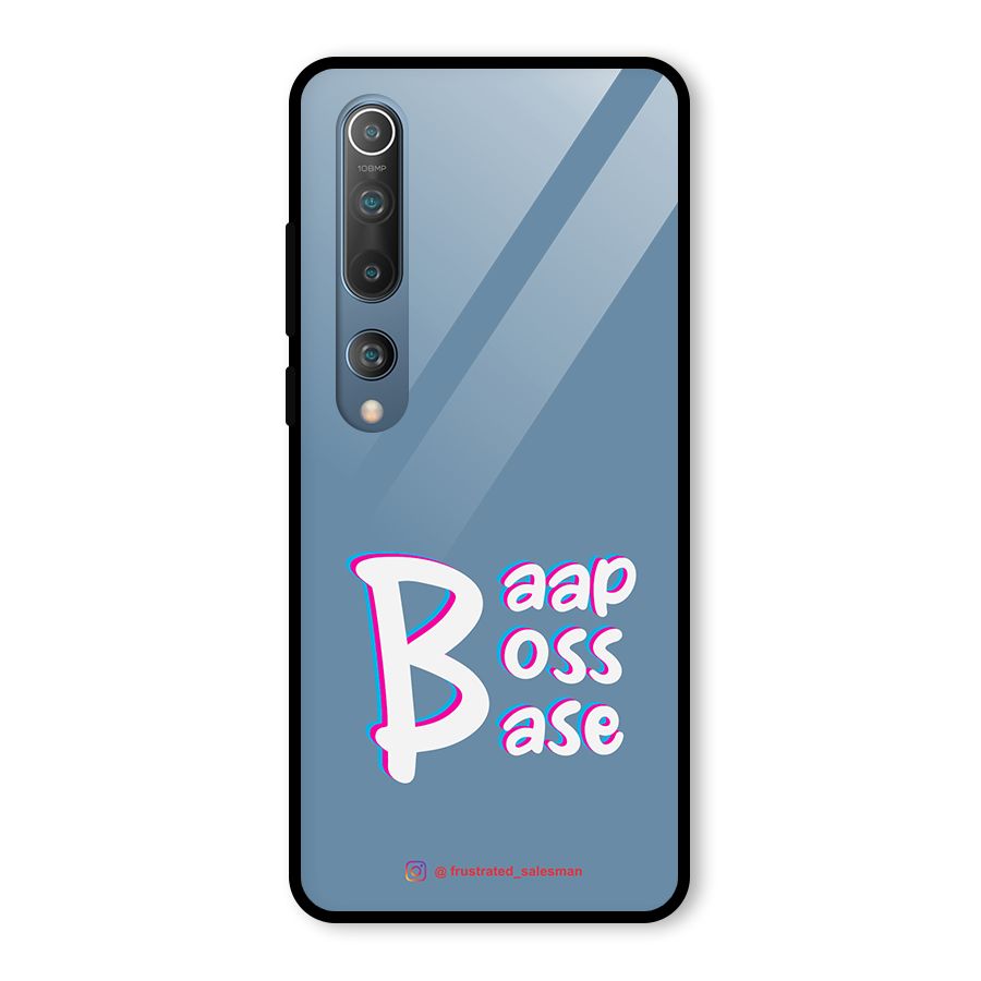 Baap Boss Base SteelBlue Glass Back Case for Mi 10