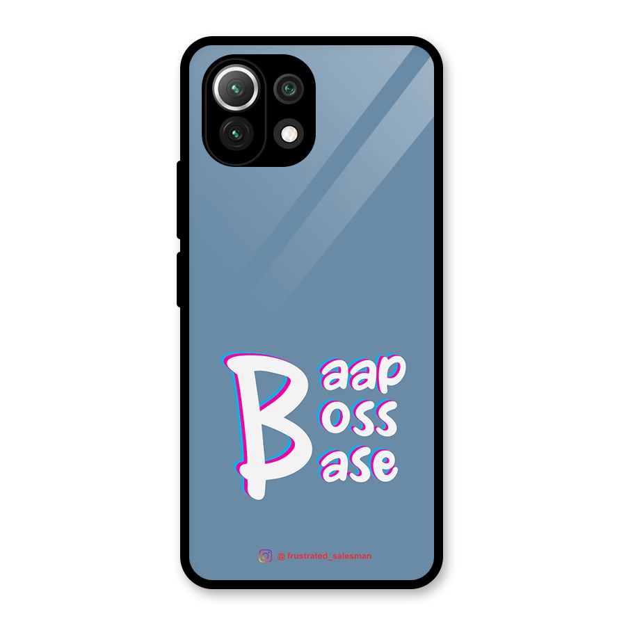 Baap Boss Base SteelBlue Glass Back Case for Mi 11 Lite