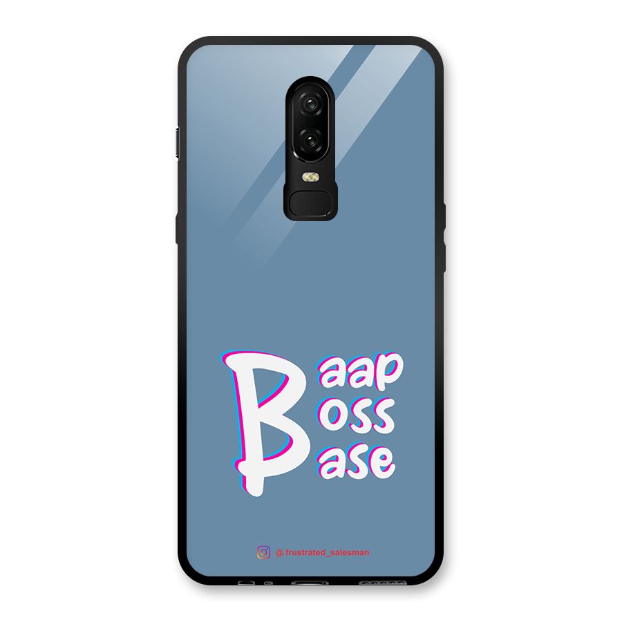 Baap Boss Base SteelBlue Glass Back Case for OnePlus 6