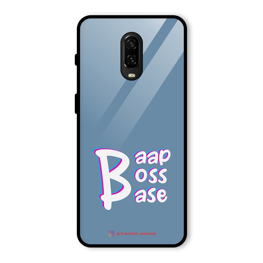 Baap Boss Base SteelBlue Glass Back Case for OnePlus 6T