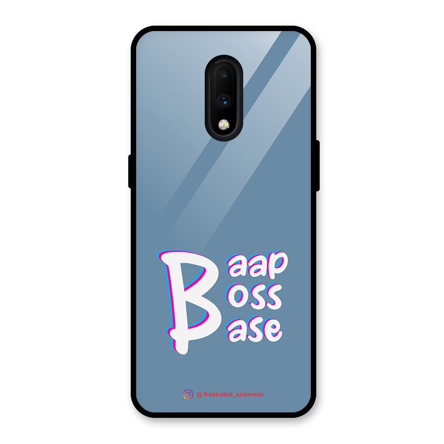 Baap Boss Base SteelBlue Glass Back Case for OnePlus 7