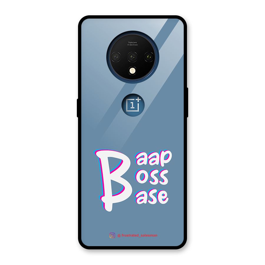 Baap Boss Base SteelBlue Glass Back Case for OnePlus 7T