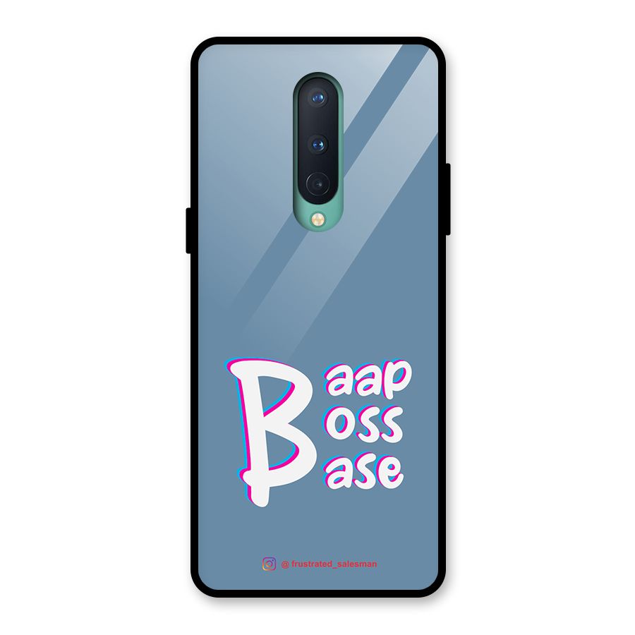 Baap Boss Base SteelBlue Glass Back Case for OnePlus 8