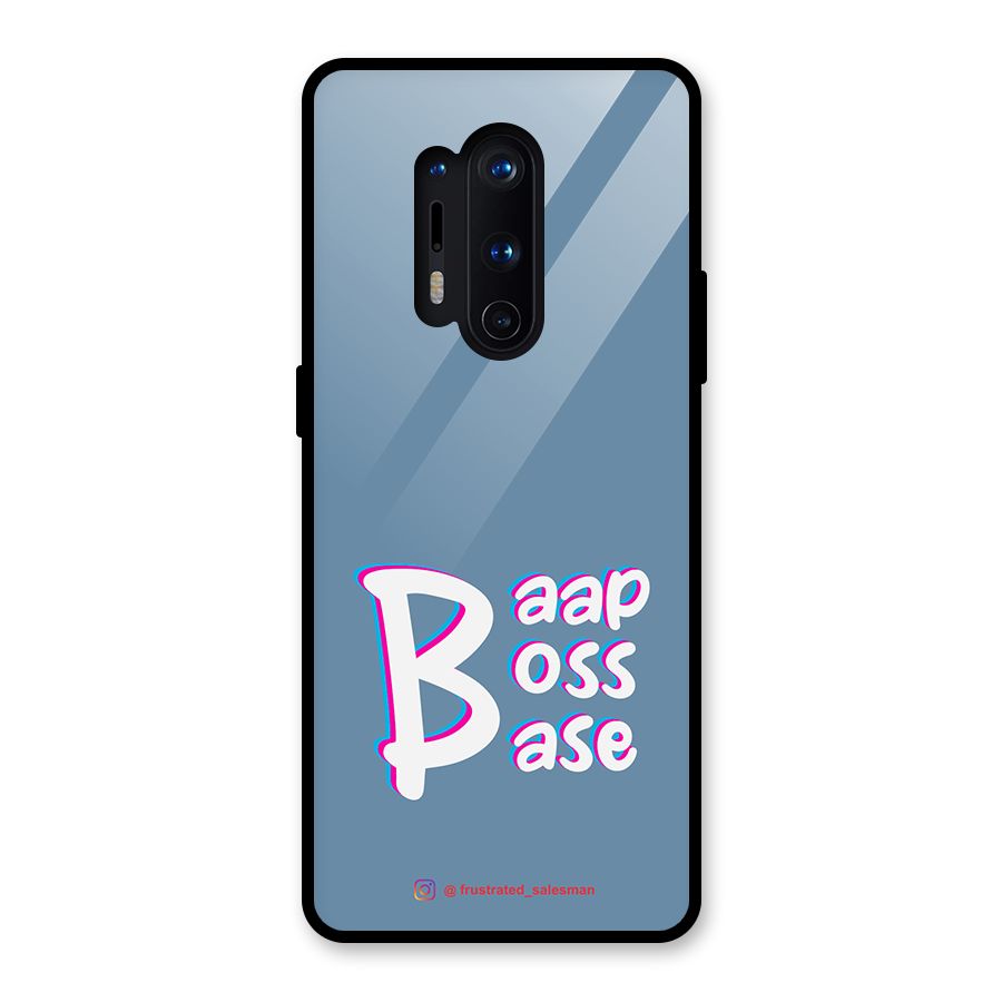 Baap Boss Base SteelBlue Glass Back Case for OnePlus 8 Pro