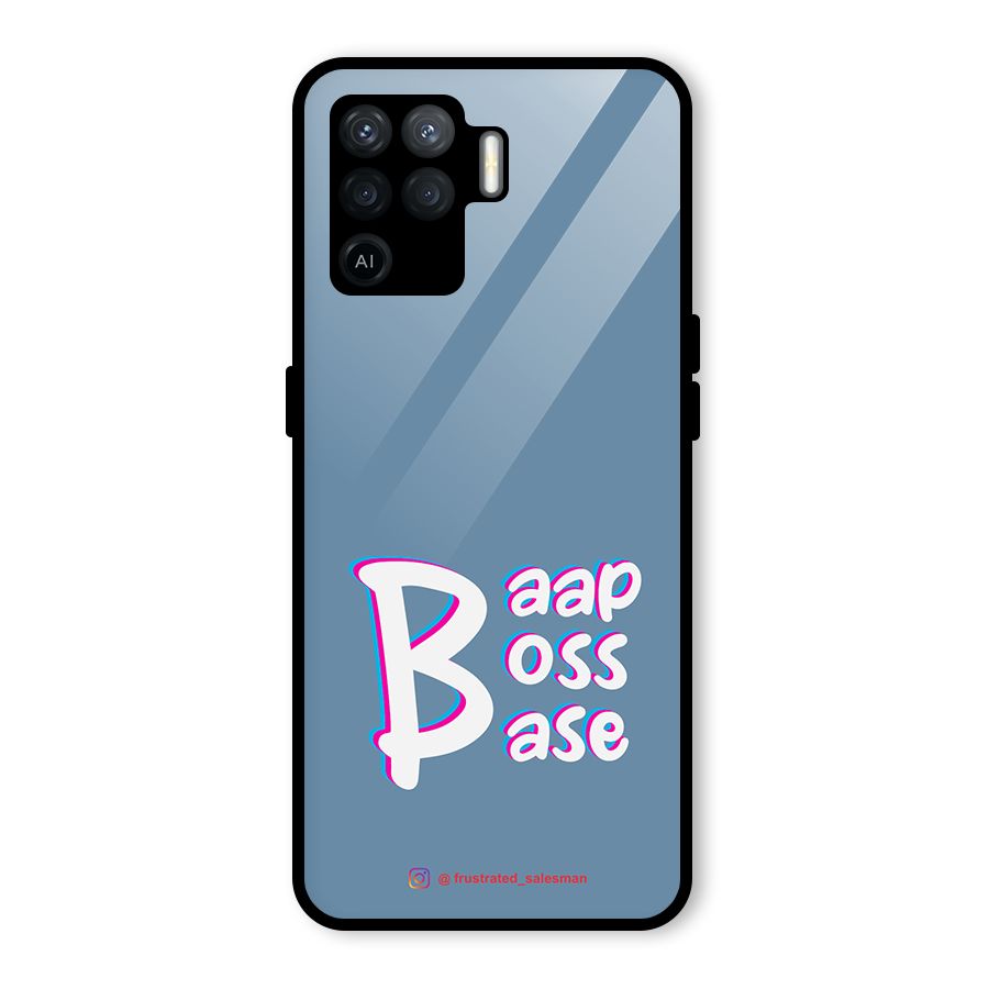 Baap Boss Base SteelBlue Glass Back Case for Oppo F19 Pro
