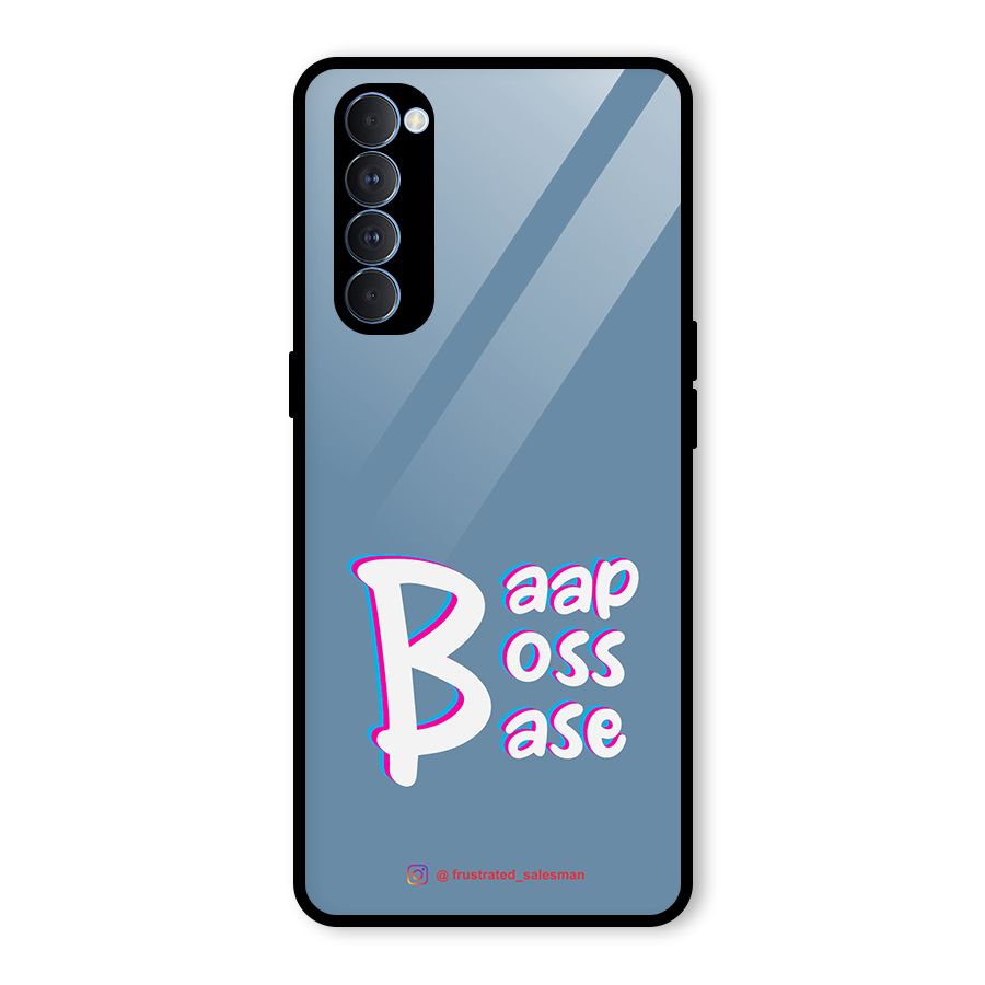 Baap Boss Base SteelBlue Glass Back Case for Oppo Reno4 Pro