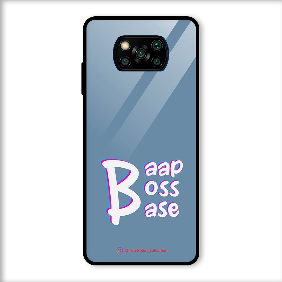 Baap Boss Base SteelBlue Glass Back Case for Poco X3