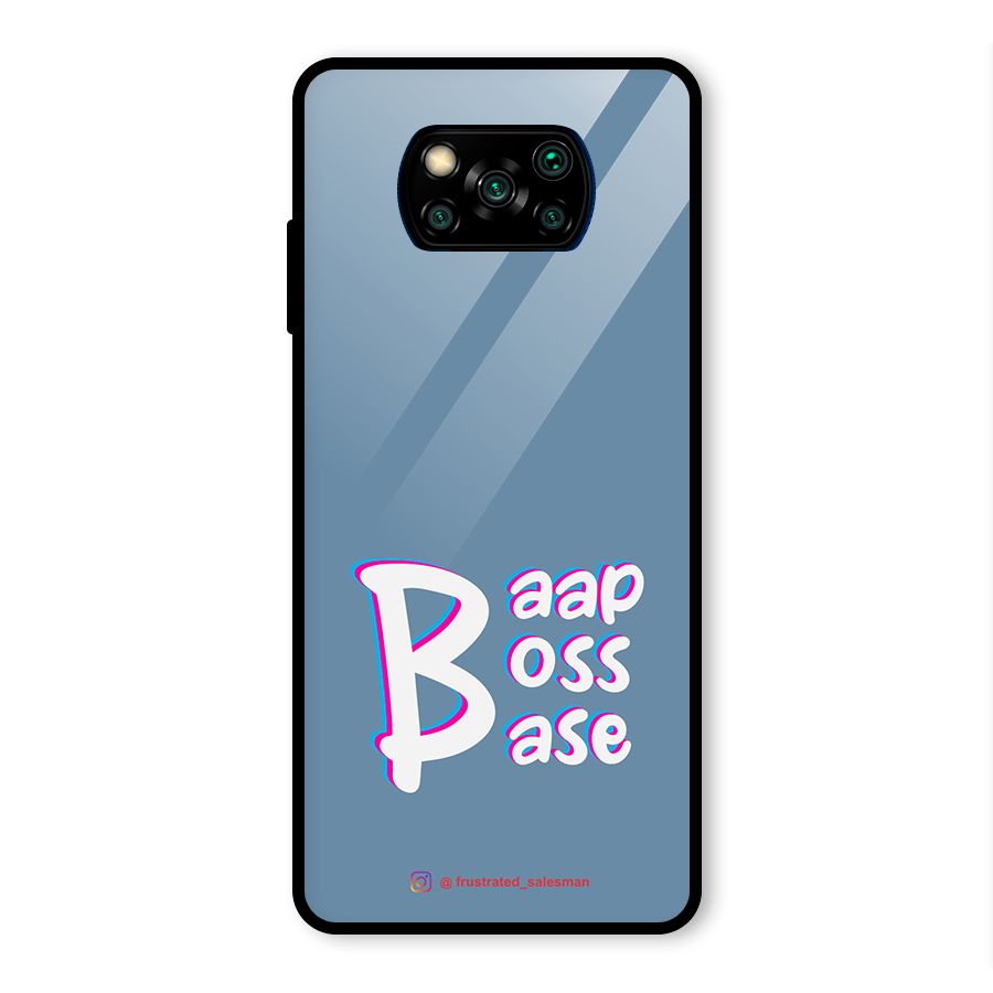 Baap Boss Base SteelBlue Glass Back Case for Poco X3 Pro