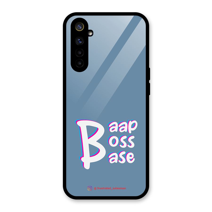 Baap Boss Base SteelBlue Glass Back Case for Realme 6