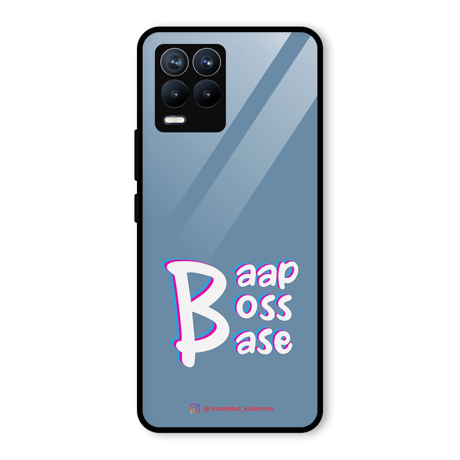 Baap Boss Base SteelBlue Glass Back Case for Realme 8 Pro