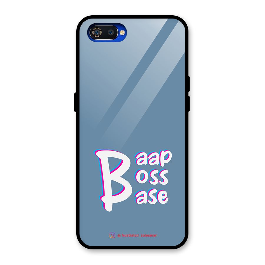 Baap Boss Base SteelBlue Glass Back Case for Realme C2