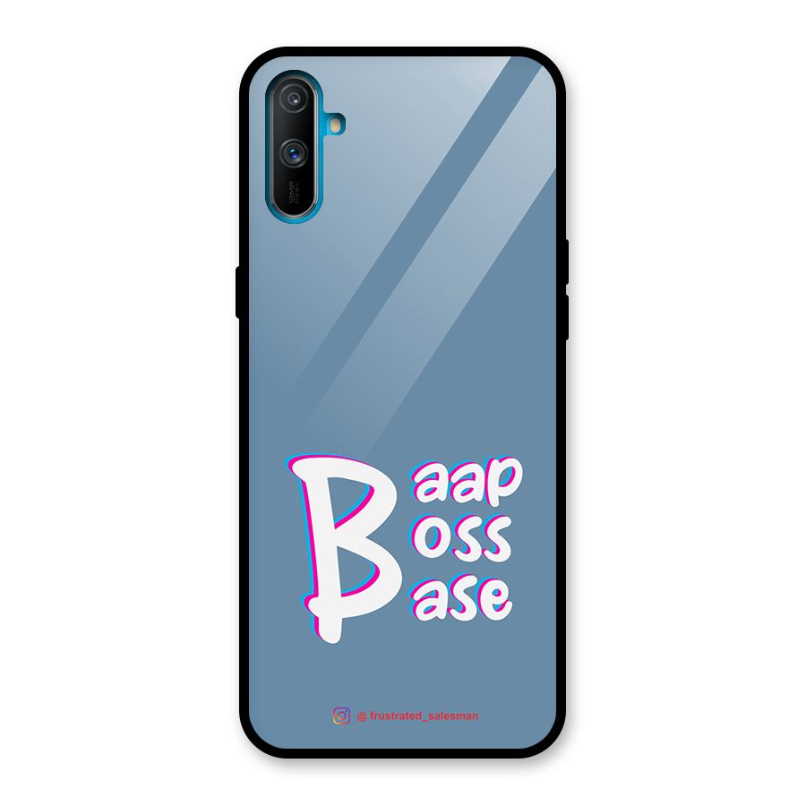 Baap Boss Base SteelBlue Glass Back Case for Realme C3