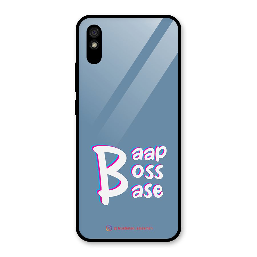 Baap Boss Base SteelBlue Glass Back Case for Redmi 9A
