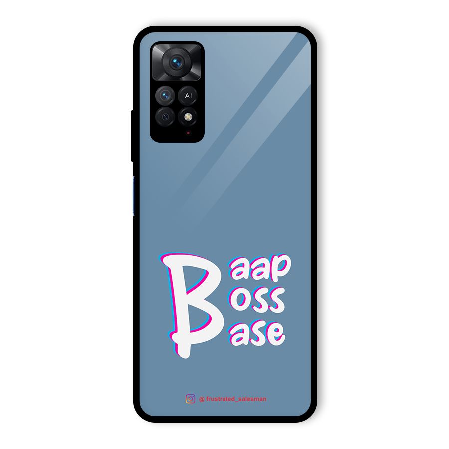 Baap Boss Base SteelBlue Glass Back Case for Redmi Note 11 Pro