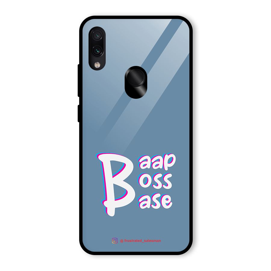 Baap Boss Base SteelBlue Glass Back Case for Redmi Note 7
