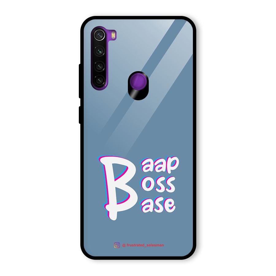 Baap Boss Base SteelBlue Glass Back Case for Redmi Note 8