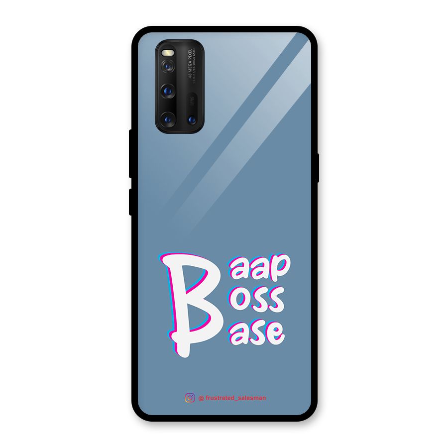 Baap Boss Base SteelBlue Glass Back Case for Vivo iQOO 3