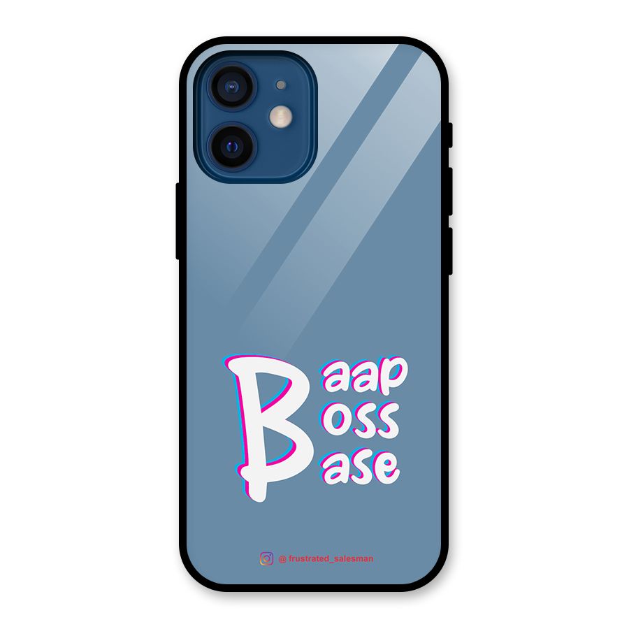 Baap Boss Base SteelBlue Glass Back Case for iPhone 12 Mini