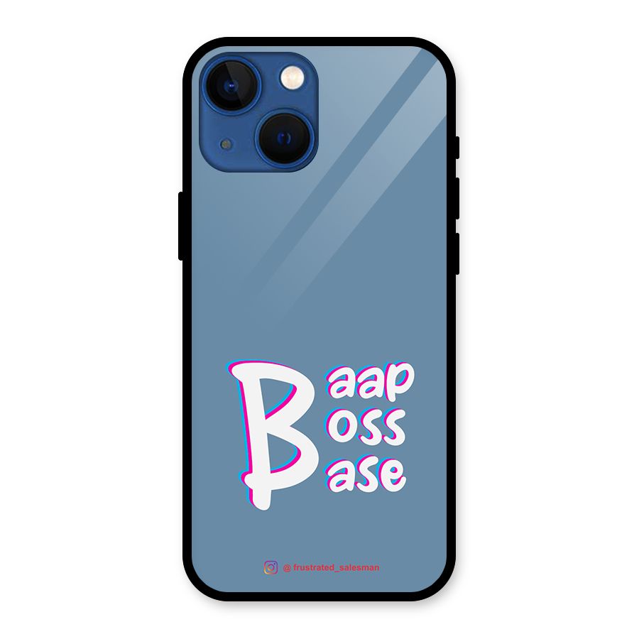 Baap Boss Base SteelBlue Glass Back Case for iPhone 13 Mini