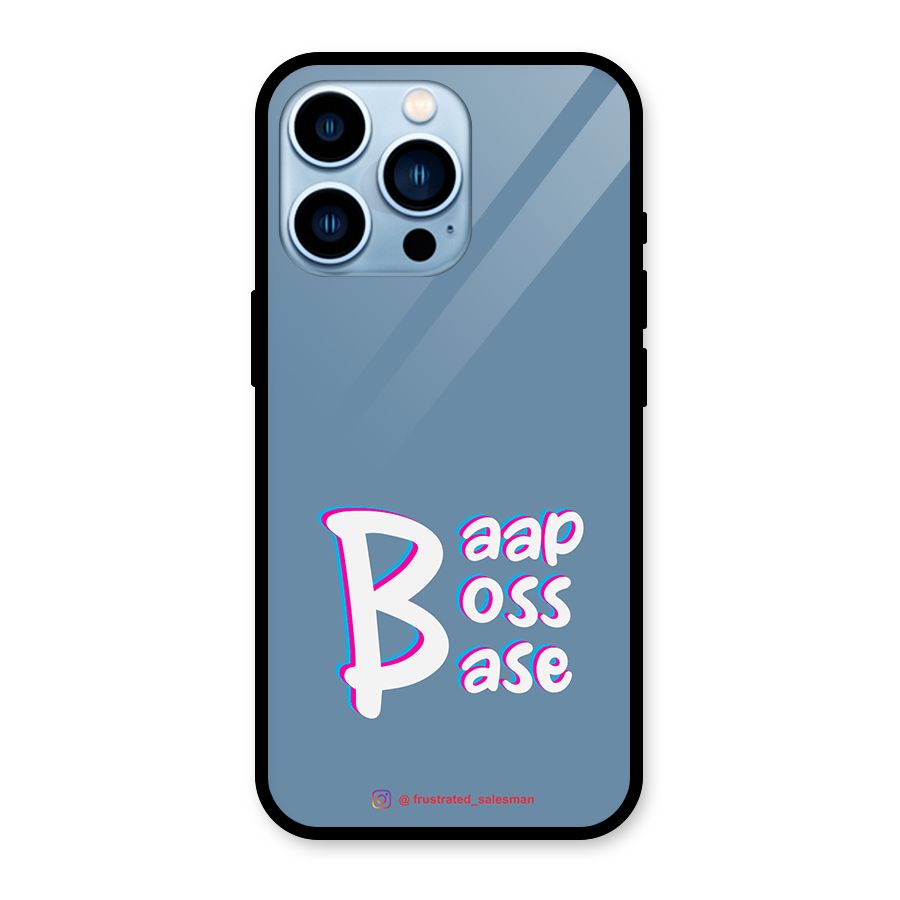 Baap Boss Base SteelBlue Glass Back Case for iPhone 13 Pro