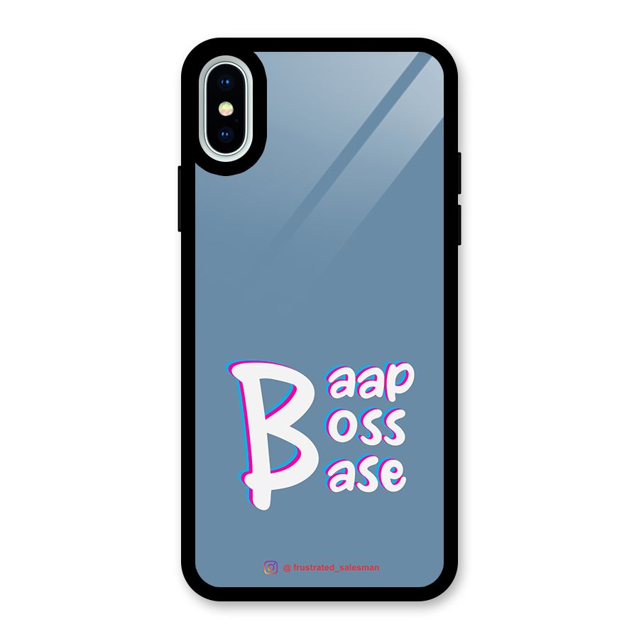 Baap Boss Base SteelBlue Glass Back Case for iPhone XS
