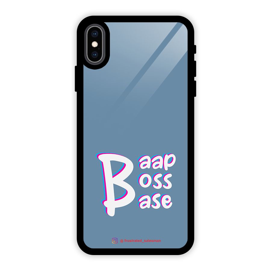 Baap Boss Base SteelBlue Glass Back Case for iPhone XS Max