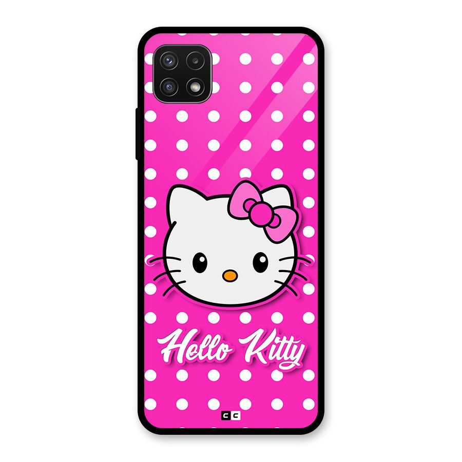 Baby Kitty Glass Back Case for Galaxy A22 5G