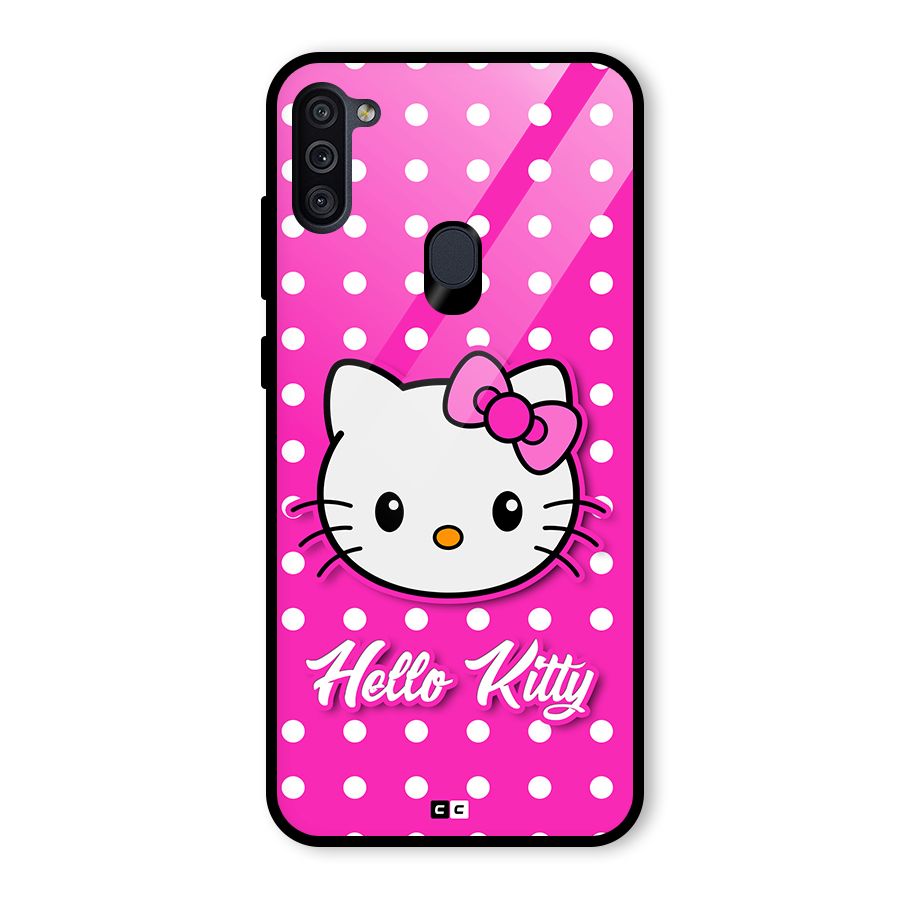 Baby Kitty Glass Back Case for Galaxy M11