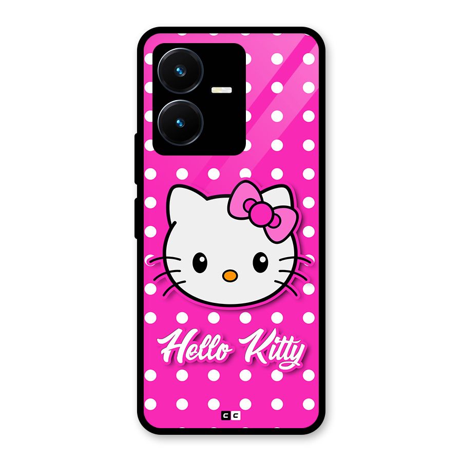 Baby Kitty Glass Back Case for Vivo Y22s