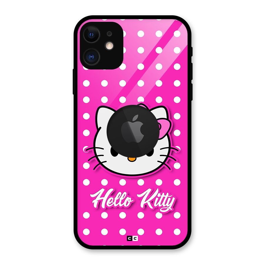 Baby Kitty Glass Back Case for iPhone 11 Logo Cut