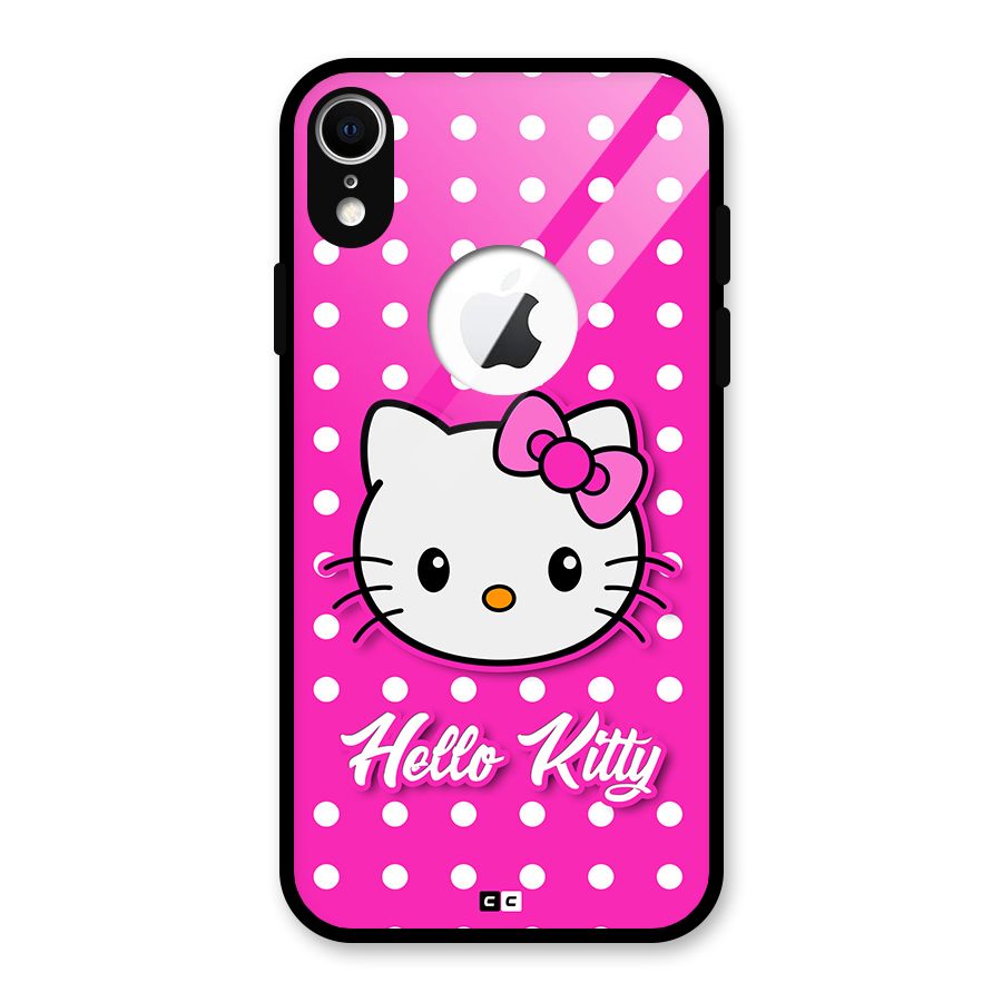 Baby Kitty Glass Back Case for iPhone XR Logo Cut