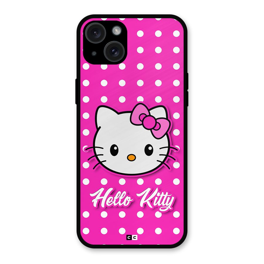 Baby Kitty Metal Back Case for iPhone 15 Plus