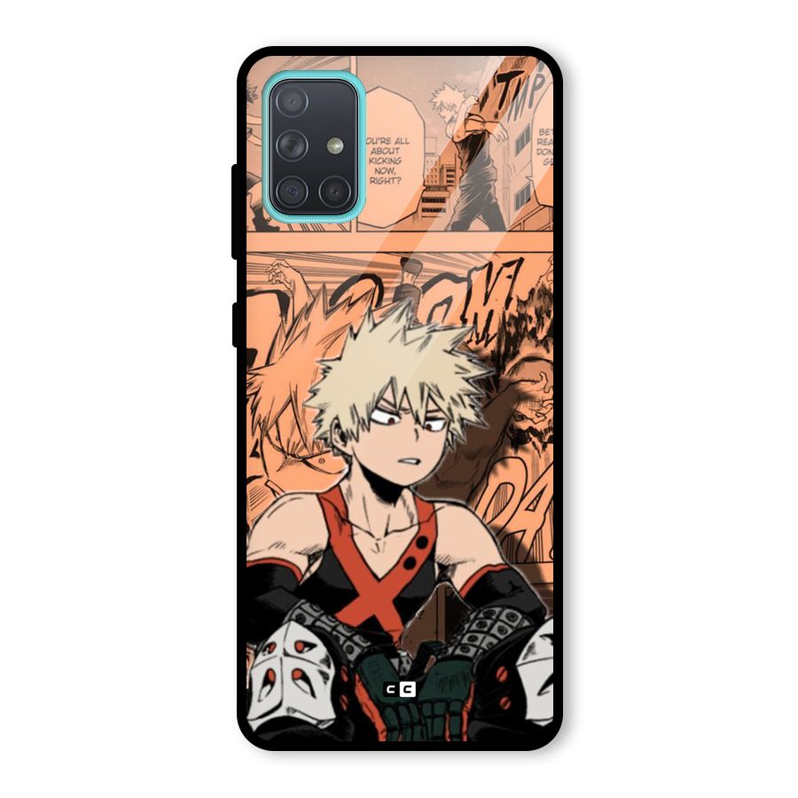 Bakugo Anime Manga Glass Back Case for Galaxy A71