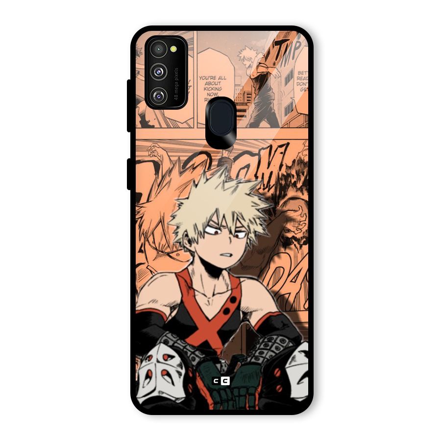 Bakugo Anime Manga Glass Back Case for Galaxy M21