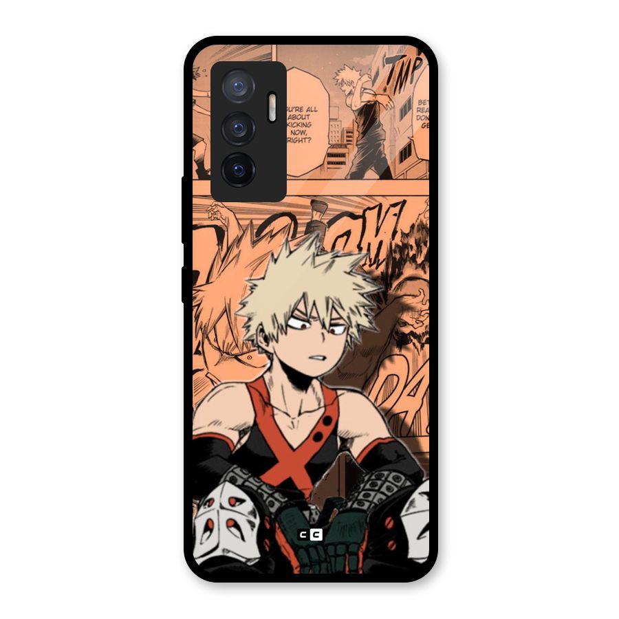 Bakugo Anime Manga Glass Back Case for Vivo V23e