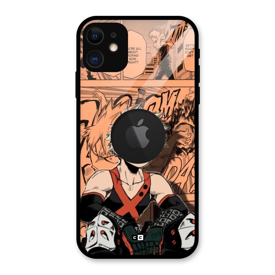Bakugo Anime Manga Glass Back Case for iPhone 11 Logo Cut