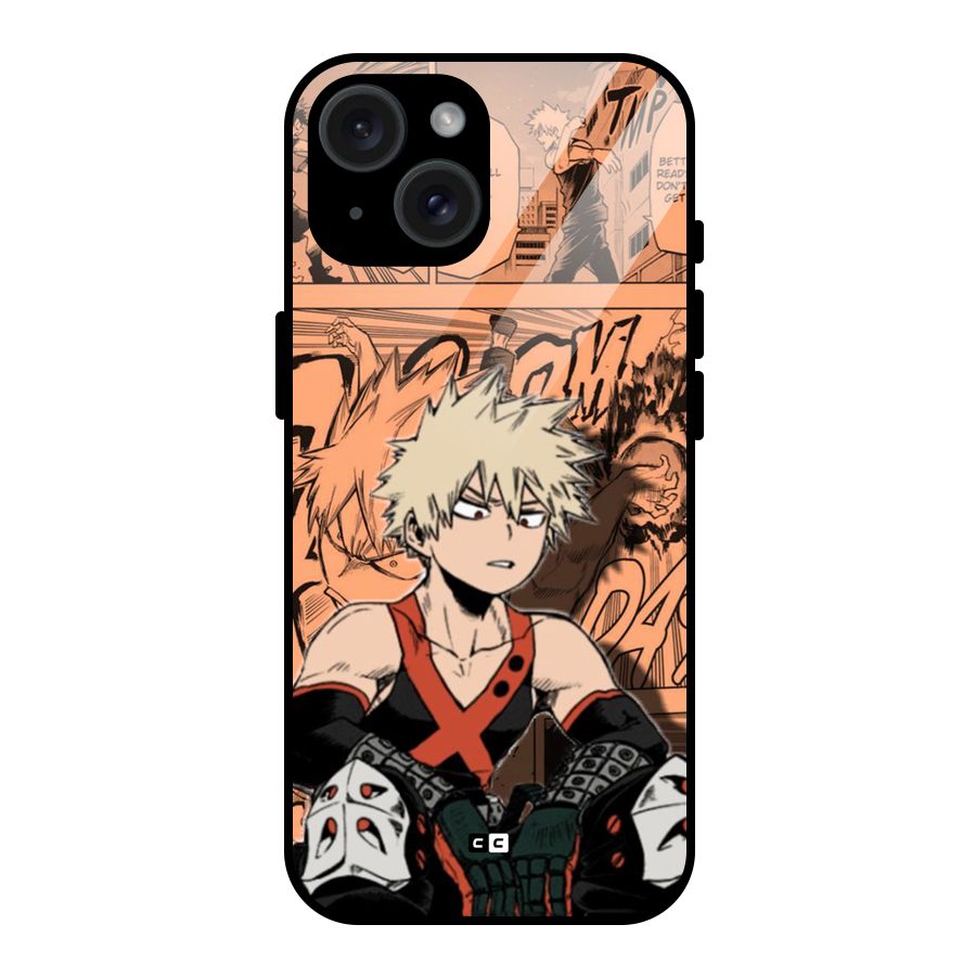 Bakugo Anime Manga Glass Back Case for iPhone 15