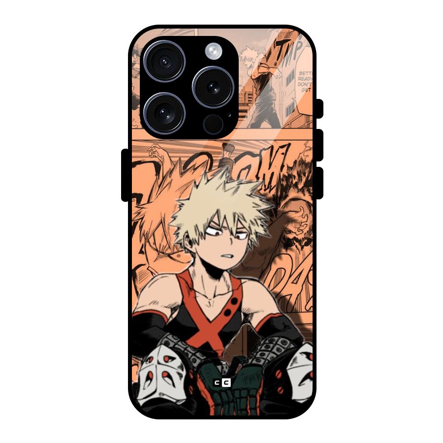 Bakugo Anime Manga Glass Back Case for iPhone 15 Pro
