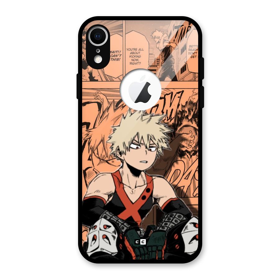 Bakugo Anime Manga Glass Back Case for iPhone XR Logo Cut