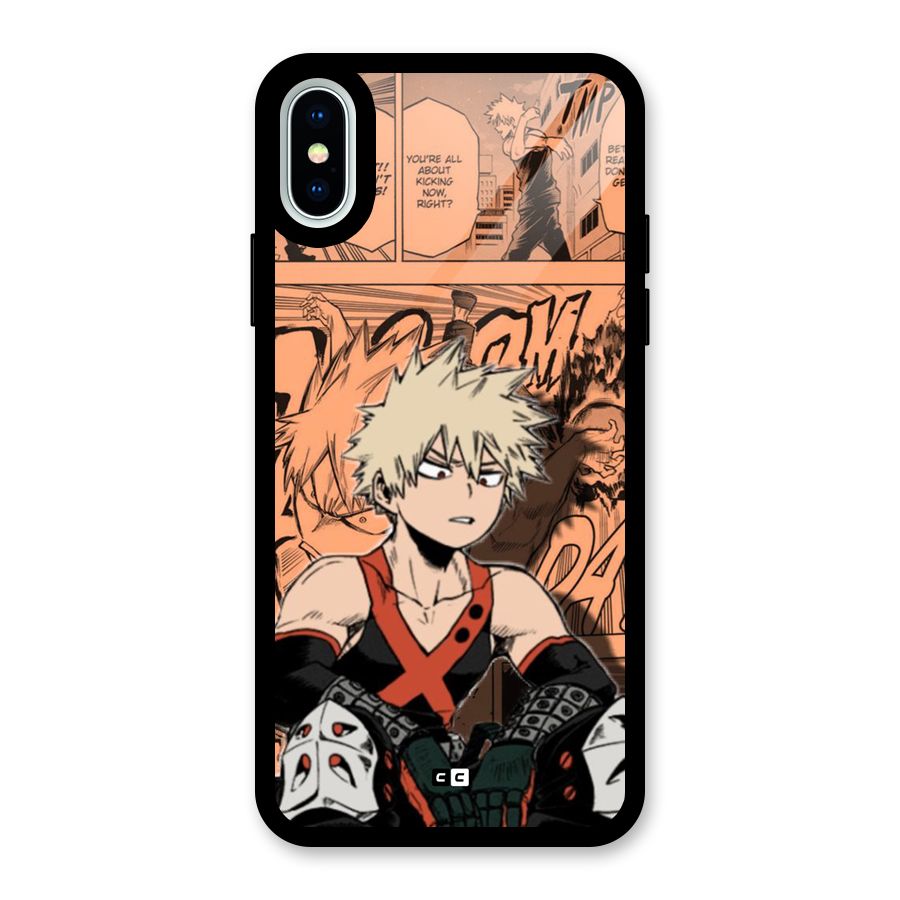 Bakugo Anime Manga Glass Back Case for iPhone XS